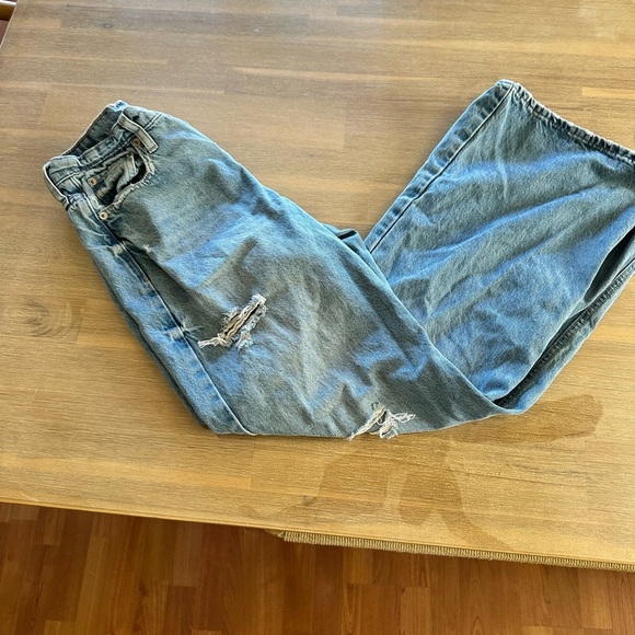 Gap Teens Wide Stride Classic Blue Distressed Jeans. - Picture 1 of 12